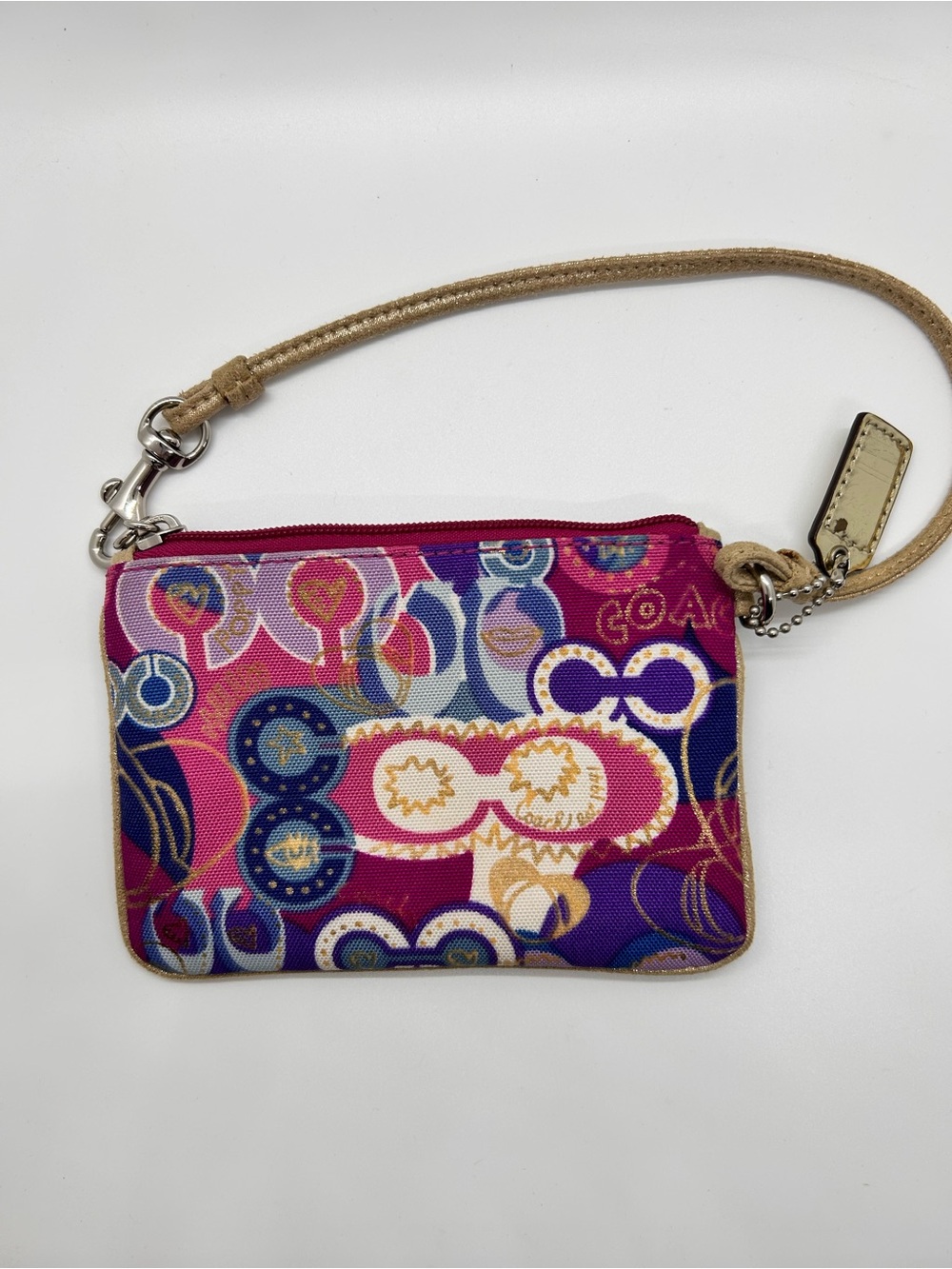 Coach Poppy Collection Vintage wristlet Pop C graffiti pattern print